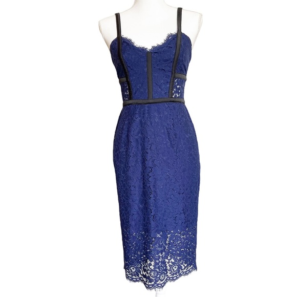 Express Dresses & Skirts - Express Piped Lace Sheath Dress Blue size 2